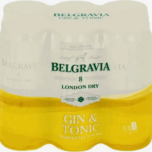 Belgravia London Dry Gin  (Pack of 6 x 440 ml)